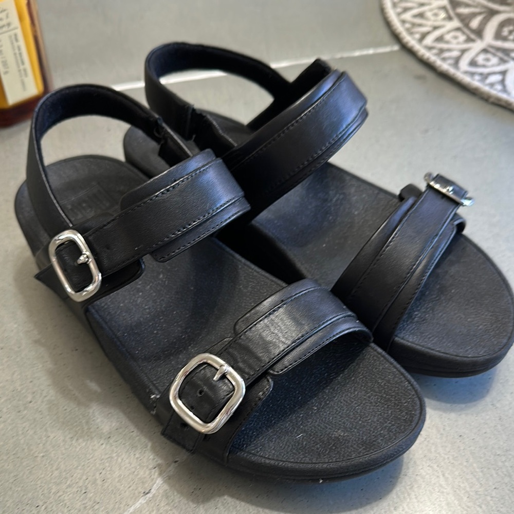Black Leather Sandals